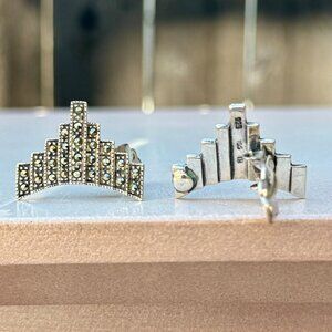 Vintage Silver Art Deco Earrings